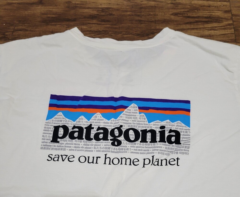 Patagonia Womens Organic Tee 2XL White Save Our Home Planet - Picture 7 of 12